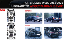 Mercedes S-class W222 2013–2022 Faceliftový kit pre W223 BRB (s kľučkami dverí a vložkami) fotografia 1