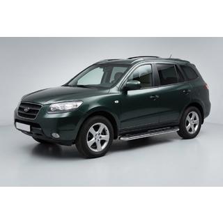 Bočné prahy Maydos V1 (2 ks, hliník ↗ nehrdzavejúca oceľ) Hyundai Santa Fe 2 2006–2012 fotografia 1