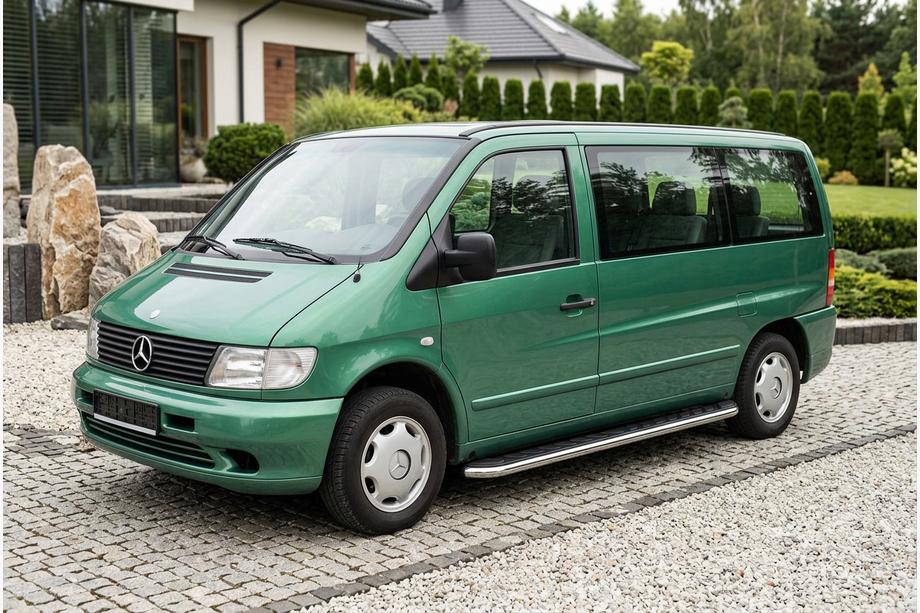 Mercedes Vito W638 1996–2003 Bočné prahy Maydos V1 (2 ks, hliník ↗ nehrdzavejúca oceľ) Image