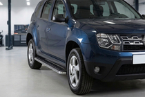 Renault Duster 2008–2017 Bočné prahy Maydos V1 (2 ks, hliník ↗ nehrdzavejúca oceľ) fotografia 1