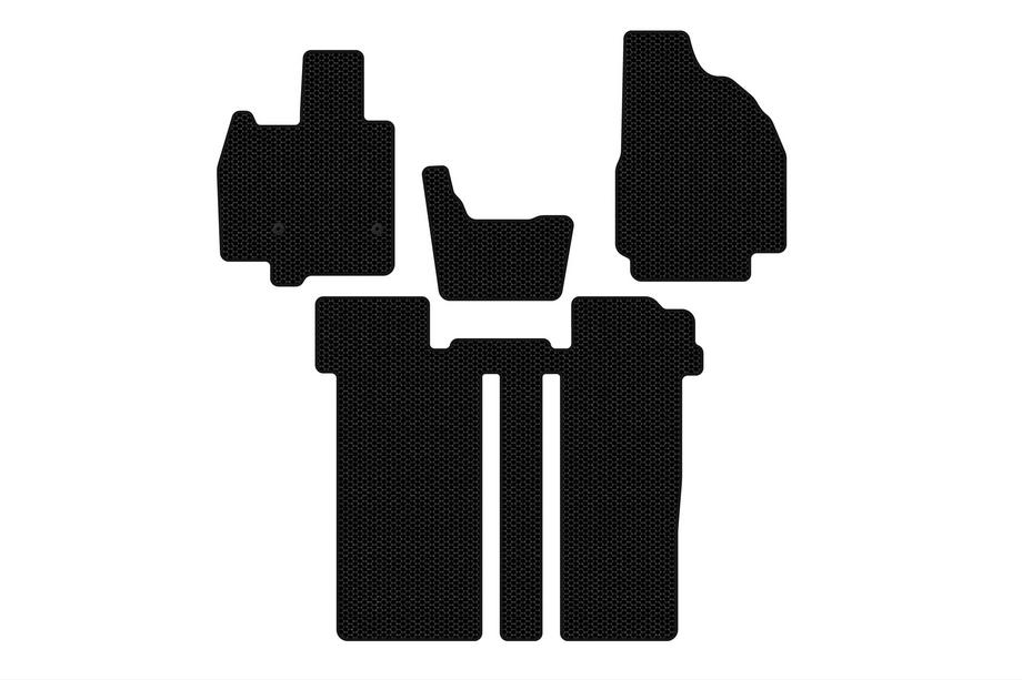 Toyota Previa 2006–2019 Gumené koberce do interiéru Carsuit (2 rady, 6-miestne, čierne) Fotografia 1