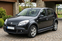 Renault Sandero 2007–2013 Bočné nášľapy Allmond Black (2 ks, hliník) fotografia 1