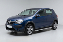 Dacia Sandero 2013–2020 Bočné prahy Maydos V1 (2 ks, hliník ↗ nehrdzavejúca oceľ) fotografia 1