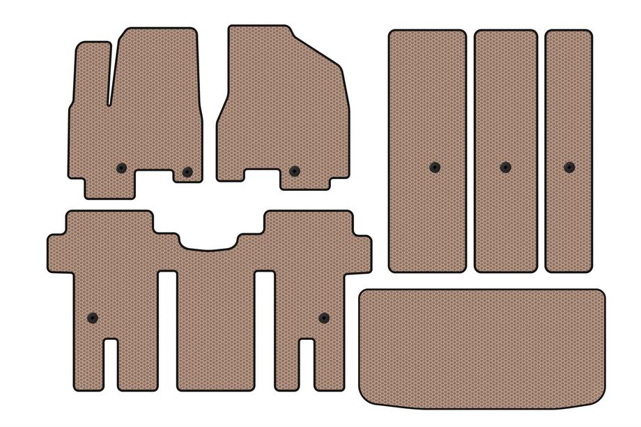 Kia Carnival 2014–2020 Gumené autokoberce Carsuit (kompletná sada do interiéru, béžová) Image