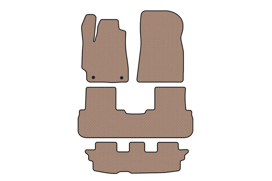 Toyota Highlander 2008–2013 Gumové rohože Carsuit (2 rady, béžové) Image
