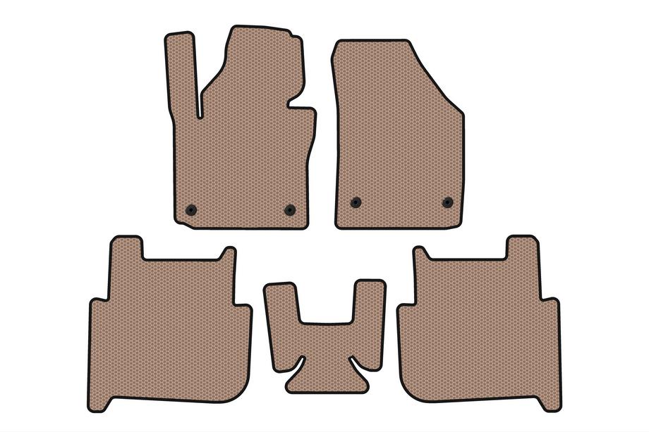 Volkswagen Touran 2003–2010 Gumové rohože do interiéru Carsuit (2 rady, 2006-2010, 7-miestne, béžové) Image