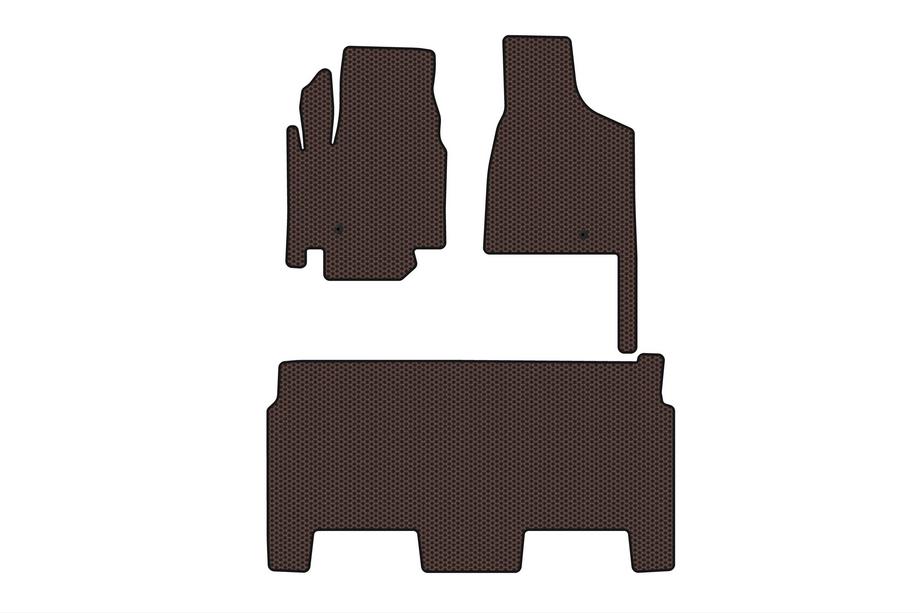 Dodge Grand Caravan V 2008–2020 Gumené rohože Carsuit (2008-2020, 2 rady, 8-miestna verzia/výbava SXT, hnedé) Fotografia 1
