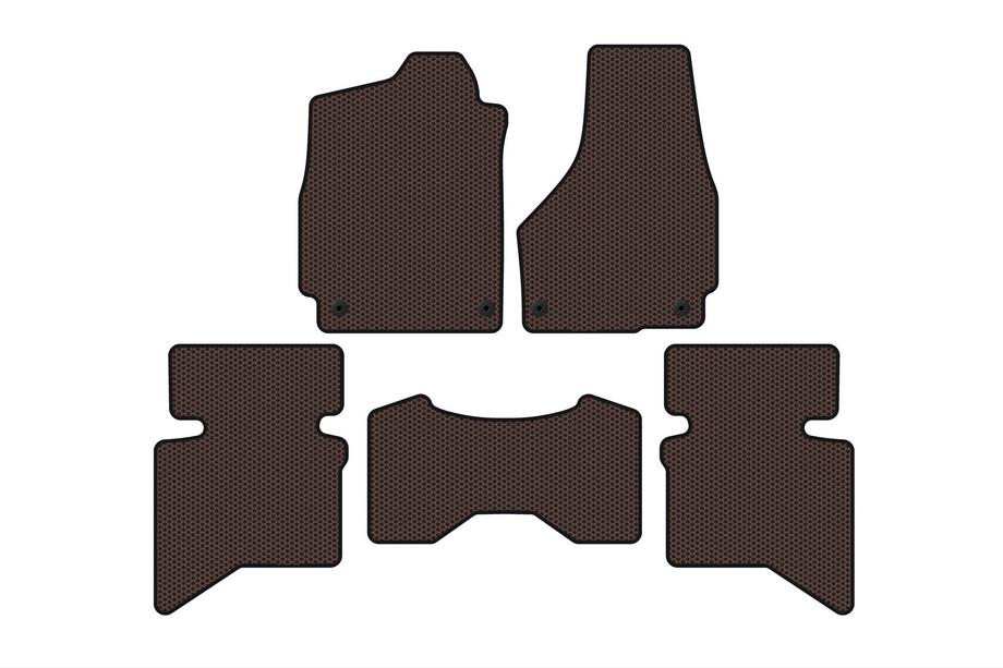 Dodge RAM (DS/DJ/D2) 2009–2024 Gumené rohože Carsuit (2009+, 5-miestne/4-miestna kabína, hnedé) Image