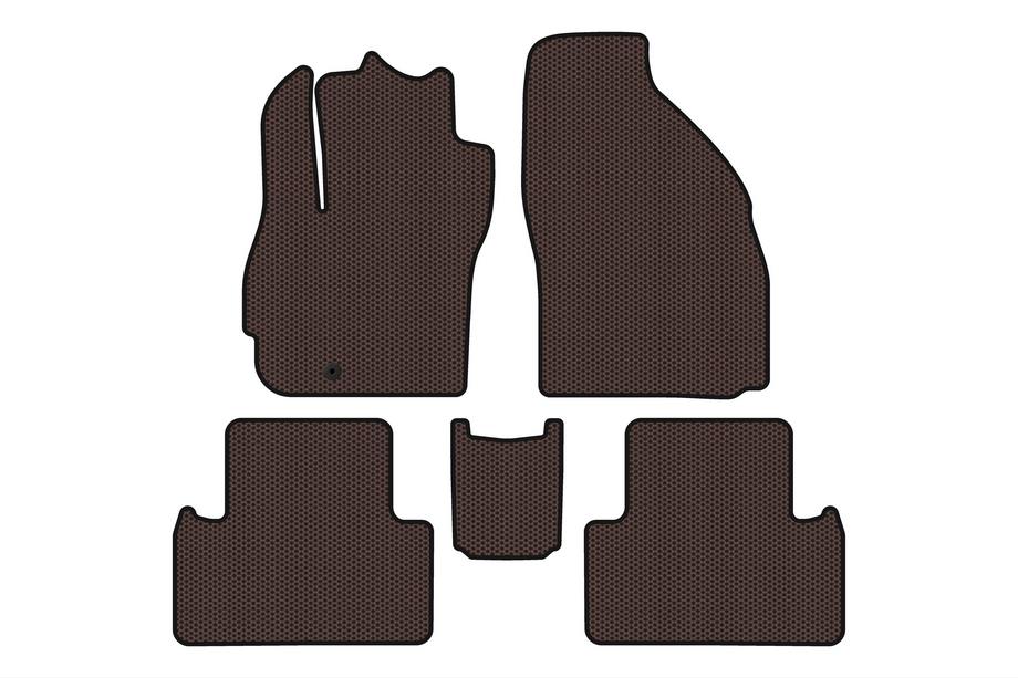 Mazda 5 2005–2009 Gumové rohože Carsuit do interiéru (2 rady, 7-miestne, hnedé) Fotografia 1
