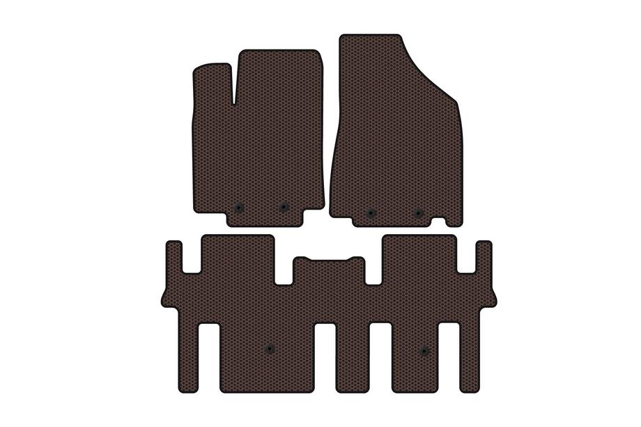 Nissan Pathfinder R52 2012–2021 Carsuit gumové rohože do interiéru (2 rady, hnedé) Fotografia 1