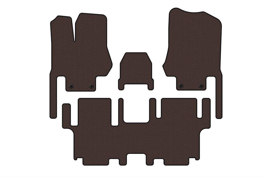 Nissan Quest 2011–2017 Gumové rohože Carsuit do interiéru (2 rady, 7-miestne, hnedé) Image