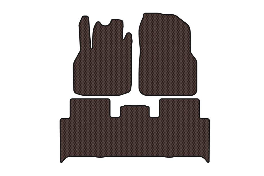 Renault Scenic/Grand 2003–2009 Carsuit gumové rohože do interiéru (2 rady, hnedé) Fotografia 1