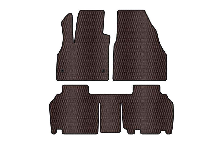 Renault Kangoo 2008–2020 Gumené rohože Carsuit (2 rady, 5-dverové/7-miestne, hnedé) Fotografia 1