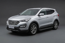 Hyundai Santa Fe 3 2012–2018 Bočné nášľapy Bosphorus Black (2 ks, hliník) fotografia 1