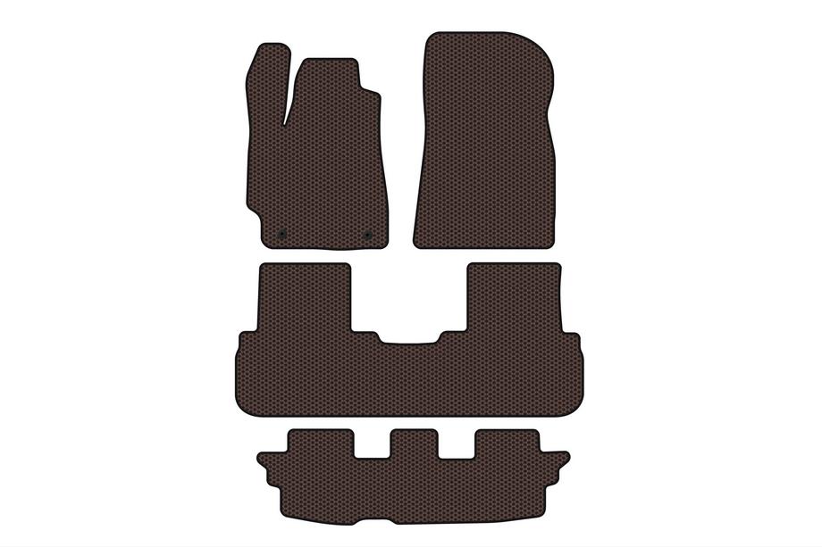 Toyota Highlander 2008–2013 Carsuit gumové rohože do interiéru (2 rady, hnedé) Image