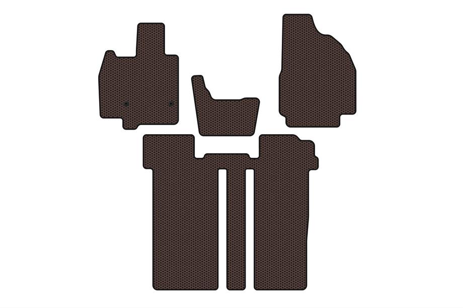 Toyota Previa 2006–2019 Gumové rohože Carsuit (2 rady, 6-miestne, hnedé) Fotografia 1