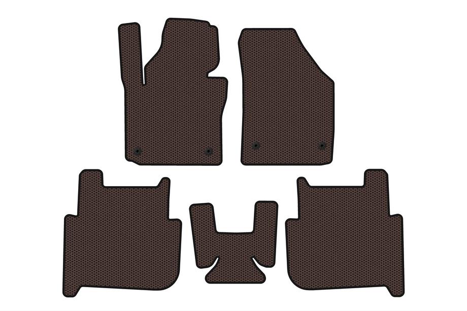 Volkswagen Touran 2003–2010 Gumené rohože Carsuit (2 rady, 2006-2010, 7-miestne, hnedé) Fotografia 1