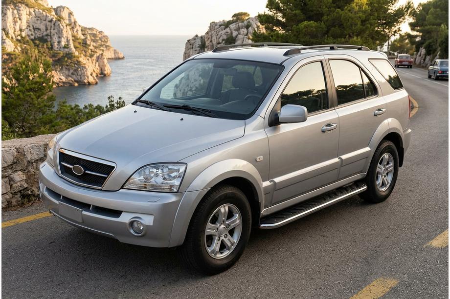 Kia Sorento I BL 2002–2009 Bočné prahy Maydos V1 (2 ks, hliník ↗ nehrdzavejúca oceľ) Image