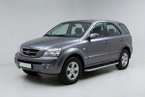 Kia Sorento I BL 2002–2009 Bočné nášľapy Tayga Grey (2 ks, hliník) fotografia 1