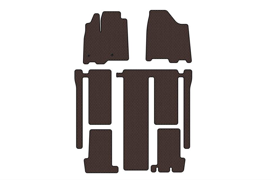 Toyota Sienna 2010–2020 Gumené koberčeky Carsuit do interiéru (3 rady, hnedé) Image
