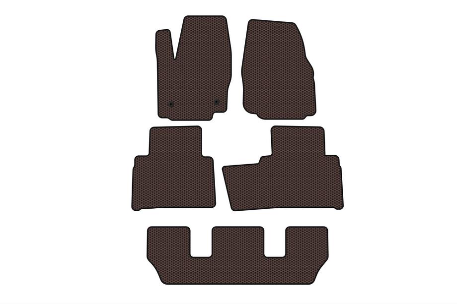 Ford Galaxy 2007–2015 Gumené koberčeky Carsuit do interiéru (3 rady, hnedé) Image