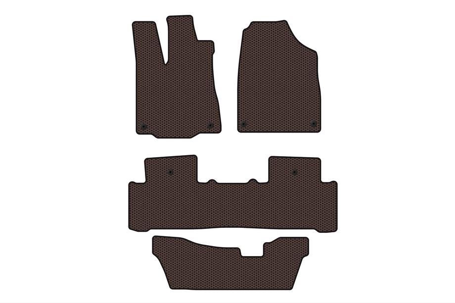 Acura MDX 2013–2020 Gumené koberčeky Carsuit do interiéru (3 rady, hnedé) Image