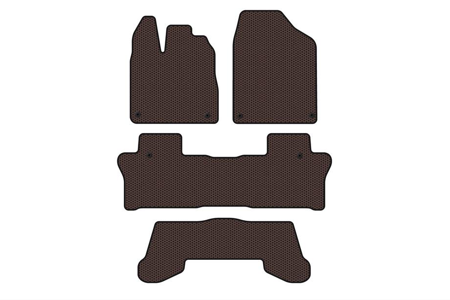 Honda Pilot 2015–2022 Gumené koberčeky Carsuit do interiéru (3 rady, hnedé) Image