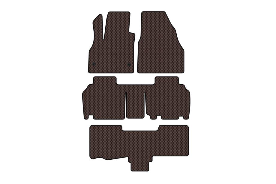 Renault Kangoo 2008–2020 Gumové rohože Carsuit do interiéru (3 rady, 5-dverové/7-miestne, hnedé) Image