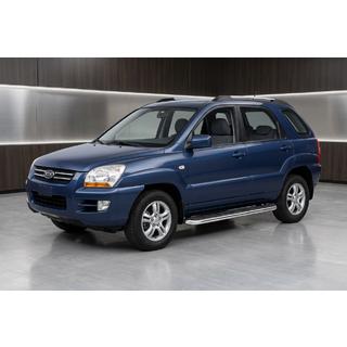 Bočné prahy Maydos V1 (2 ks, hliník ↗ nehrdzavejúca oceľ) Kia Sportage 2004–2010 fotografia 1