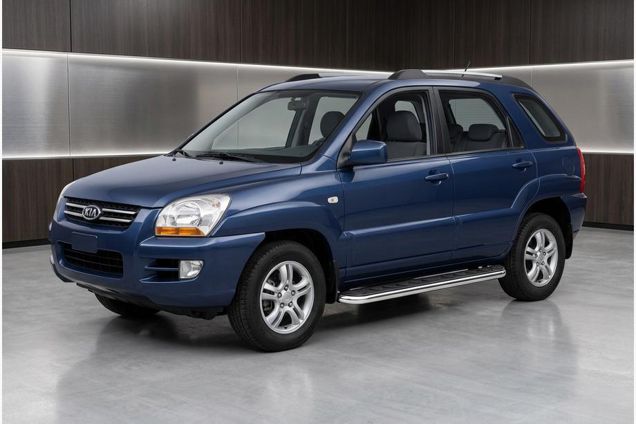 Kia Sportage 2004–2010 Bočné prahy Maydos V1 (2 ks, hliník ↗ nehrdzavejúca oceľ) Image