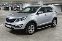 Kia Sportage 2010–2015 Bočné nášľapy Tayga Grey (2 ks, hliník) fotografia 1