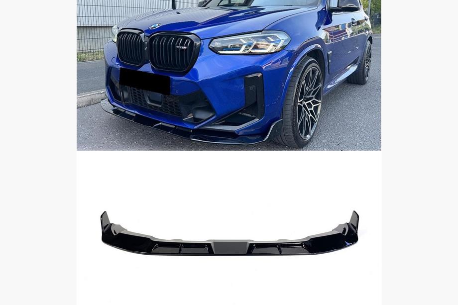 BMW X4 G02 2018– Predný lip spojler (pre F98 2022-2024, čierny lesk) Fotografia 8