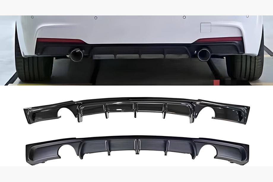 BMW rad 3 F30/F31 2012–2019 Difúzor zadného nárazníka pre obojstranný jednoduchý výfuk (pre M-Sport, ABS) Fotografia 4