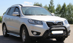 Hyundai Santa Fe 2 2006–2012 Predný ochranný rám WT003 Black (nerez) fotografia 5