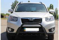 Hyundai Santa Fe 2 2006–2012 Predný ochranný rám WT003 Black (nerez) fotografia 1