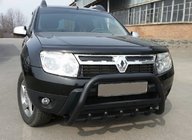 Dacia Duster 2008–2018 Predný ochranný rám s nápisom WT004 Black (nerezová oceľ) fotografia 1