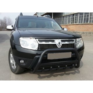 Predný ochranný rám s nápisom WT004 Black (nerezová oceľ) Dacia Duster 2008–2018 fotografia 1