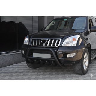 Nízky bullbar WT003 Black (nehrdzavejúca oceľ) Toyota Land Cruiser Prado 120 2002–2009 fotografia 1