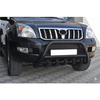 Nízky bullbar WT003 Black (nehrdzavejúca oceľ) Toyota Land Cruiser Prado 120 2002–2009 fotografia 3