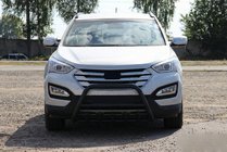 Hyundai Santa Fe 3 2012–2018 Predný ochranný rám WT003 Black (nerez) fotografia 3