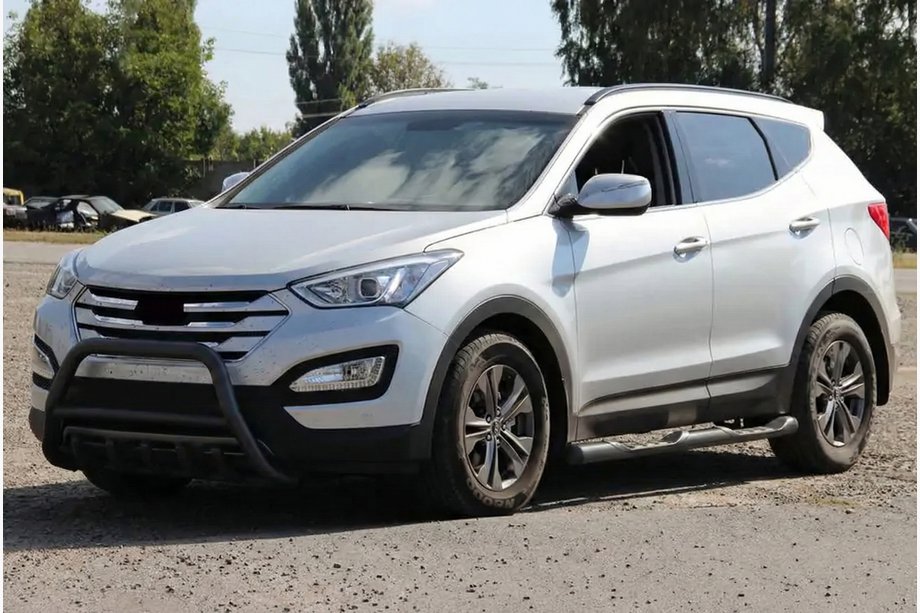 Hyundai Santa Fe 3 2012–2018 Predný ochranný rám WT003 Black (nerez) Image