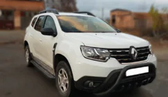Renault Duster 2018–2024 Predný ochranný rám s nápisom WT004 Black (nerezová oceľ) fotografia 4