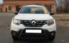 Renault Duster 2018–2024 Predný ochranný rám s nápisom WT004 Black (nerezová oceľ) fotografia 3