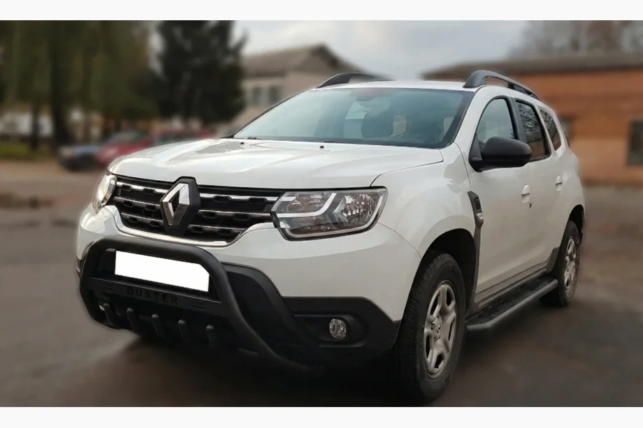 Renault Duster 2018–2024 Predný ochranný rám s nápisom WT004 Black (nerezová oceľ) Image