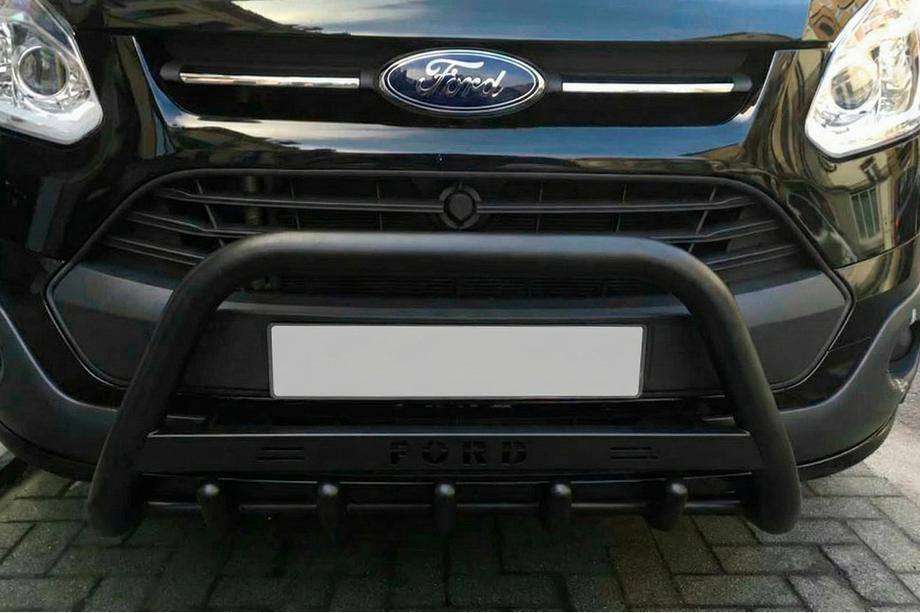 Ford Custom 2013–2022 Predný ochranný rám WT004 Black (nerez) Image