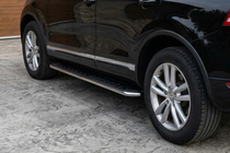 Porsche Cayenne 2003–2010 Bočné prahy Maydos V1 (2 ks, hliník ↗ nehrdzavejúca oceľ) fotografia 1