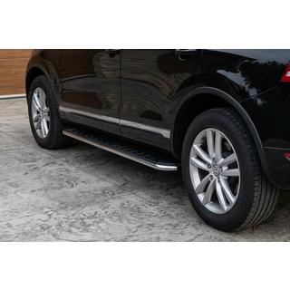 Bočné prahy Maydos V1 (2 ks, hliník ↗ nehrdzavejúca oceľ) Porsche Cayenne 2003–2010 fotografia 1
