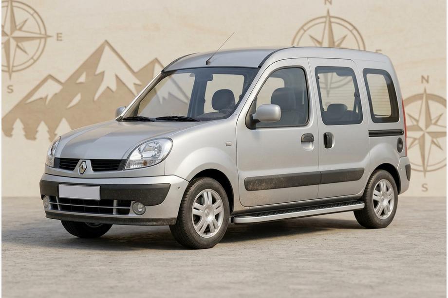 Renault Kangoo 1998–2008 Bočné nášľapy Tayga Grey (2 ks, hliník) Image