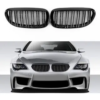Obličkové mriežky M-Look (lesklá čierna) BMW rad 6 E63/E64 2003–2010 fotografia 1
