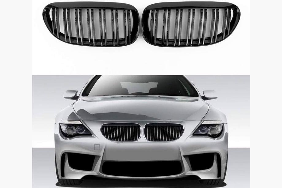 BMW rad 6 E63/E64 2003–2010 Obličkové mriežky M-Look (lesklá čierna) Image